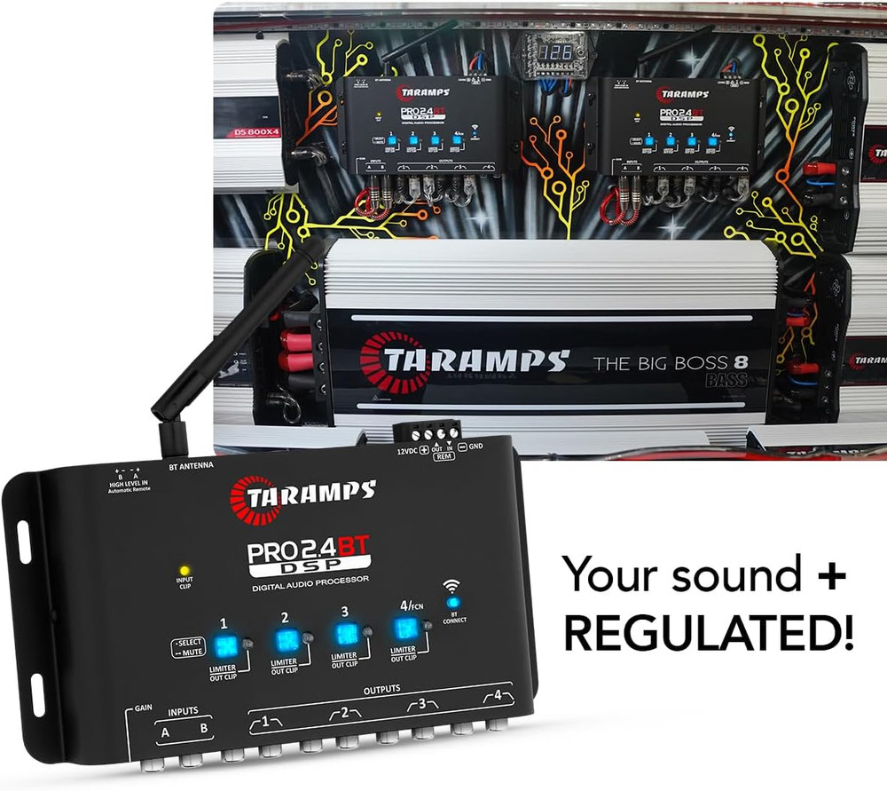Taramps Pro 2.4 BT Bluetooth DSP Crossover Full, Digital Signal Processor, Car A