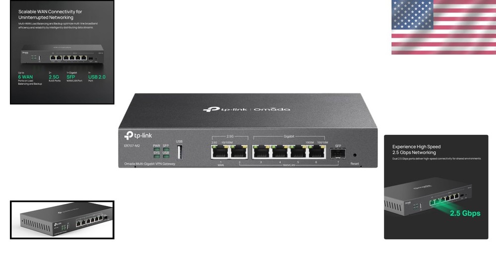 Secure Omada ER707-M2 Router with Lightning Protection & 500K Sessions Supported