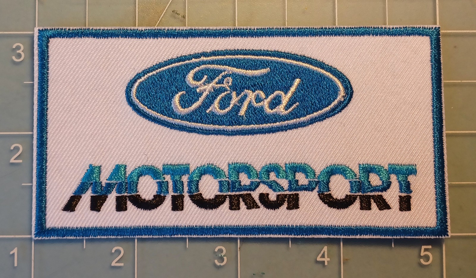 Ford Motorsport Embroidered Iron-On Patch 4x2" Set Of 2 NEW Mustang FREE SHIP