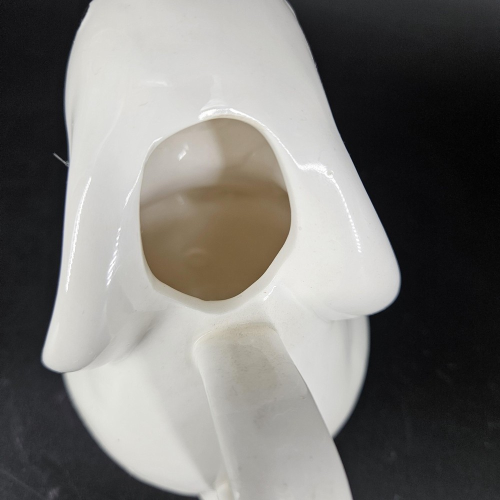 White Bunny Rabbit Pitcher Creamer Small Ceramic Jug Easter Spring Mouth Spout