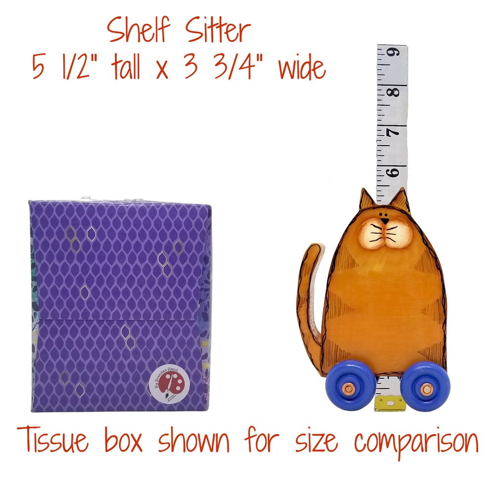 HP Orange Ginger Cat with Rolling Wheels, Display piece for Prim Home