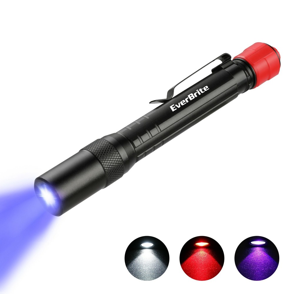 EverBrite Red Light Flashlight Multi-Function LED Pocket Pen Light AAA Batteries