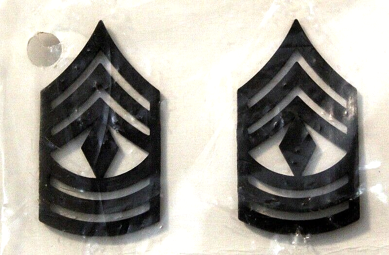 US Army First Sergeant Subdued Rank Insignia Collar Pins Pair