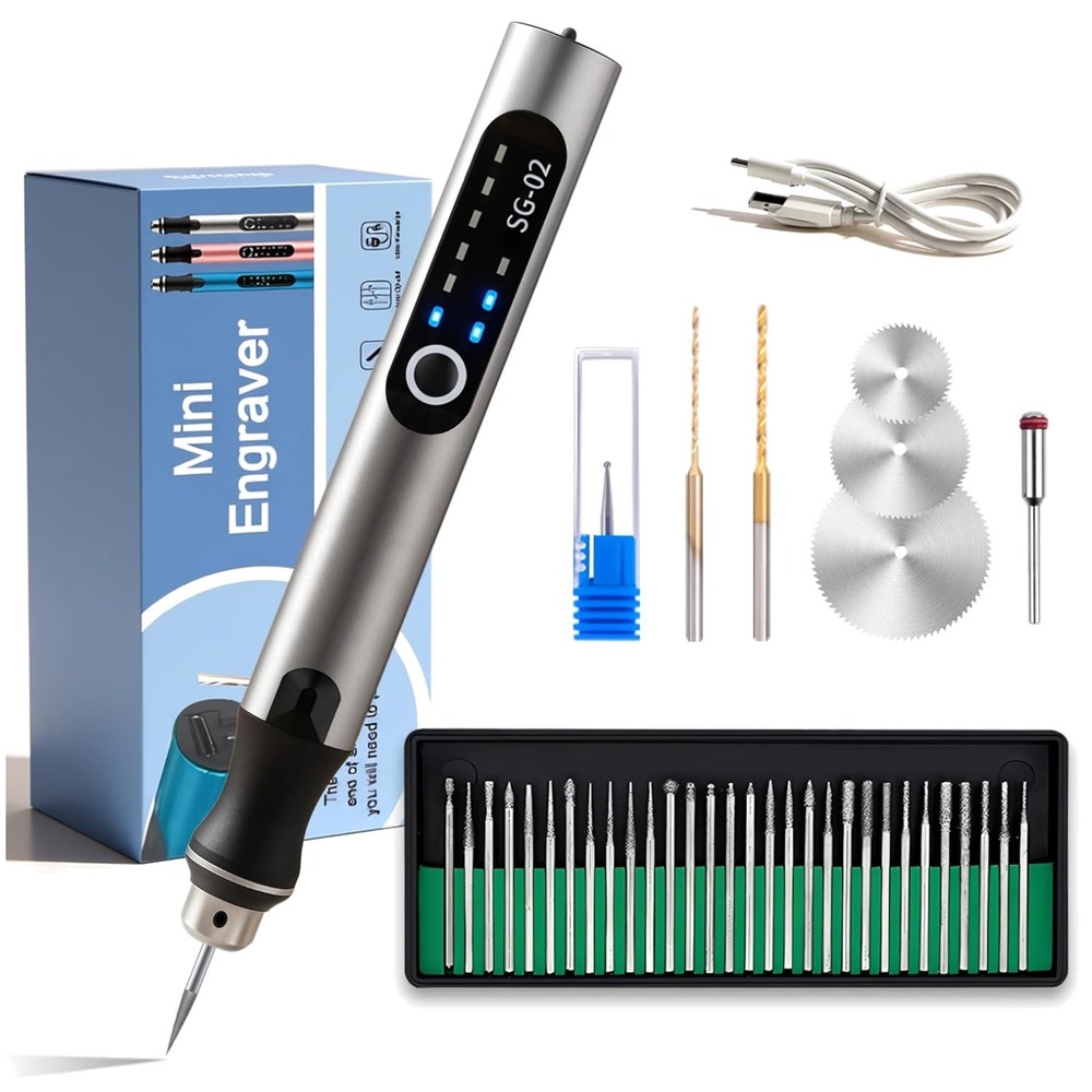 Beginner’s Engraving Pen Set with USB Charging & Adjustable Speed for All Crafts