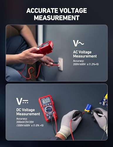 Digital Multimeter Voltage Tester, TRMS 2000 Counts Volt Meter; Fast and