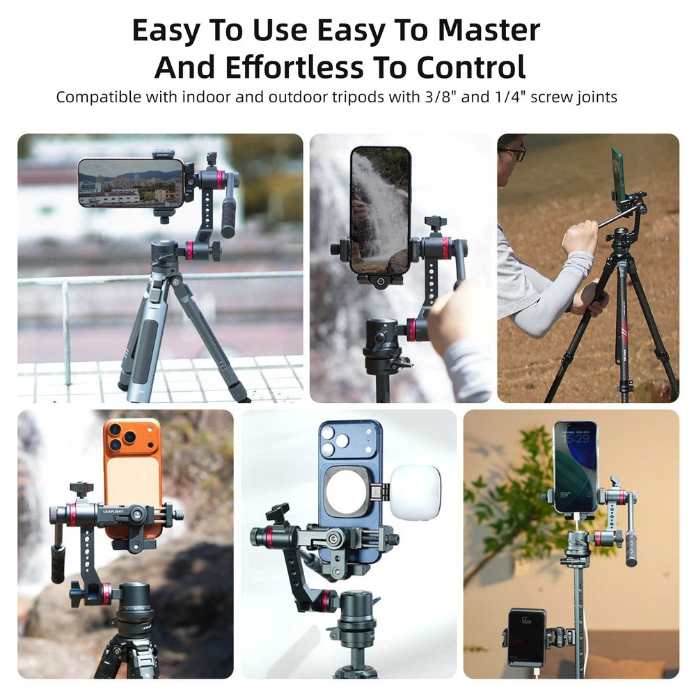 Gimbal Stabilizer Three-Axis Tripod Fluid Head Pan Tilt Quick Release Handle Cla