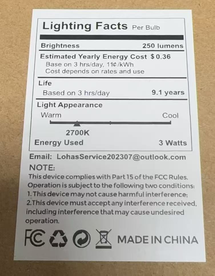 6 Pack LED Night Light Bulb 3W E26 G14 Soft White 2700K