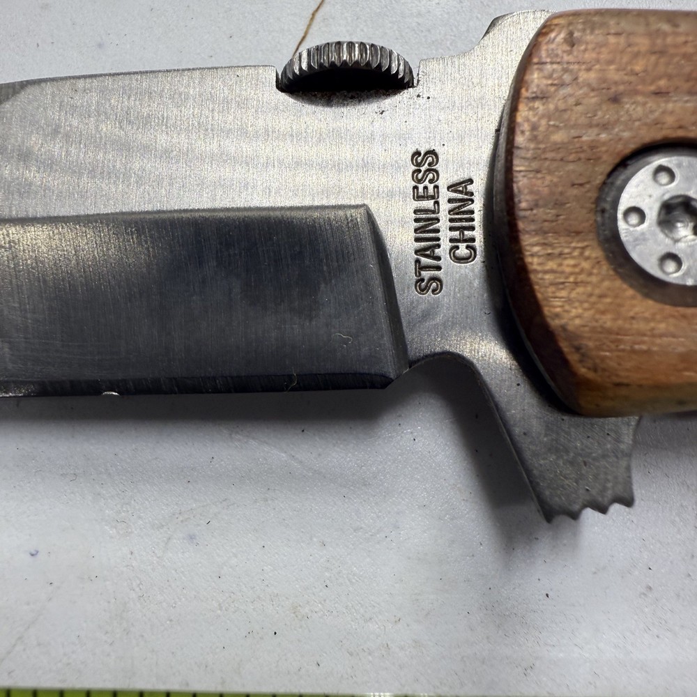 Personalized 4.5 Inch Wood Handle Foldable Pocket Knife