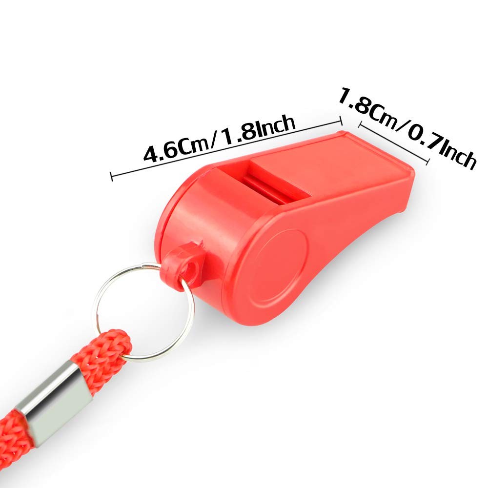 2 Pack Plastic Whistle with Lanyard for Coaches Referees Training Emergency