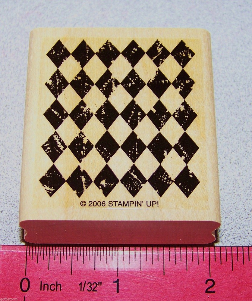 Argyle Pattern Rubber Stamp Single Nice by Stampin Up Background Sampler