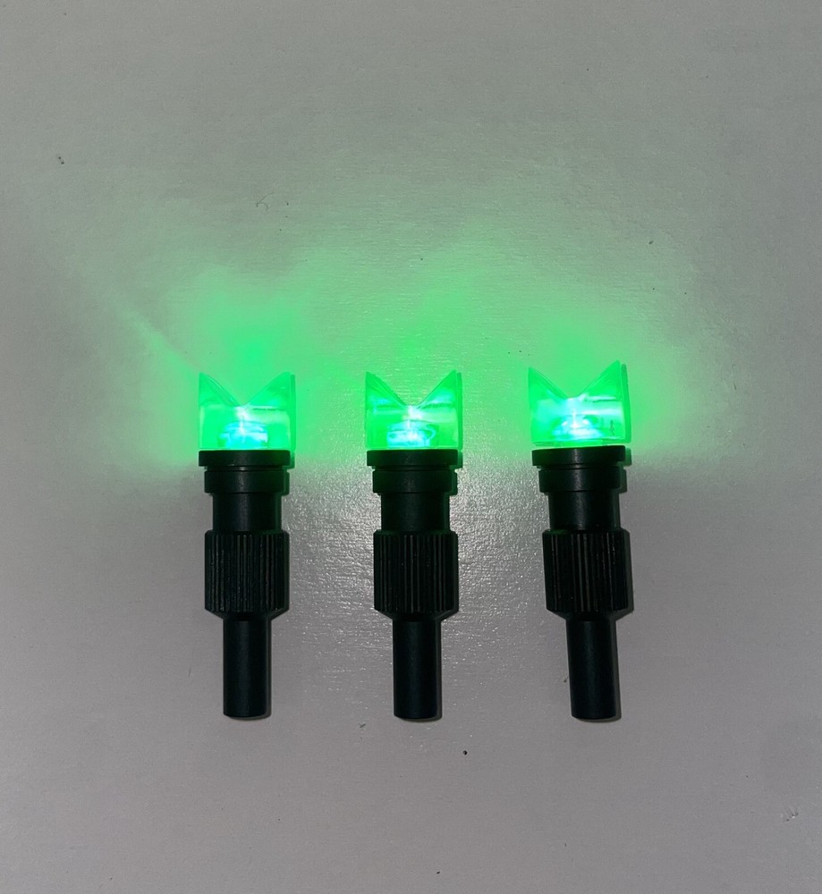 NockOut Lighted Nocks Crossbow .300'' ID Halfmoon Green 3 Pack
