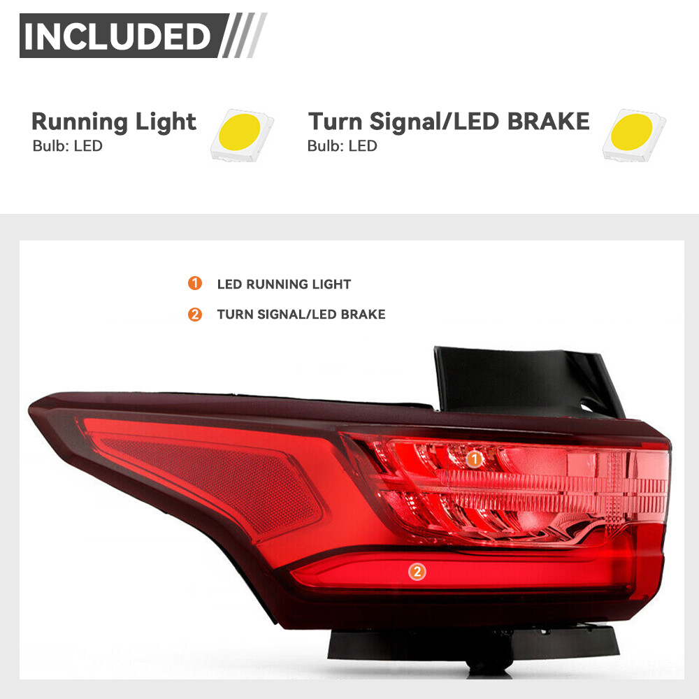 LED Tail Light For 2018-2021 Chevy Traverse Outer Brake Lamp Driver 84990362