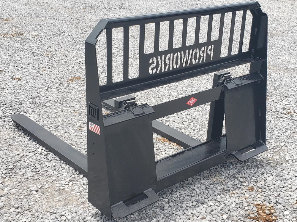 48" 4,000 Pound Pallet Forks Attachment Fits Skid Steer Quick Attach Loader