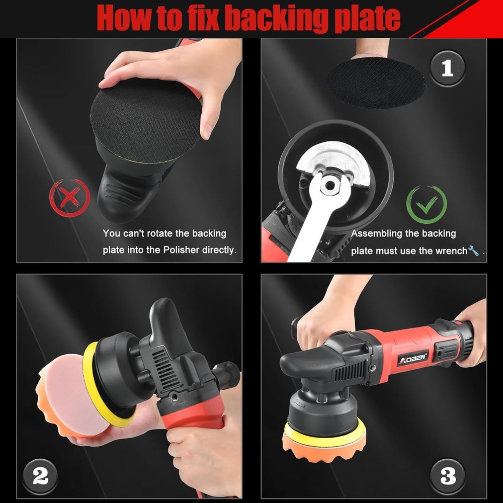 5in Dual Action Random Orbital Buffer Polisher Kit