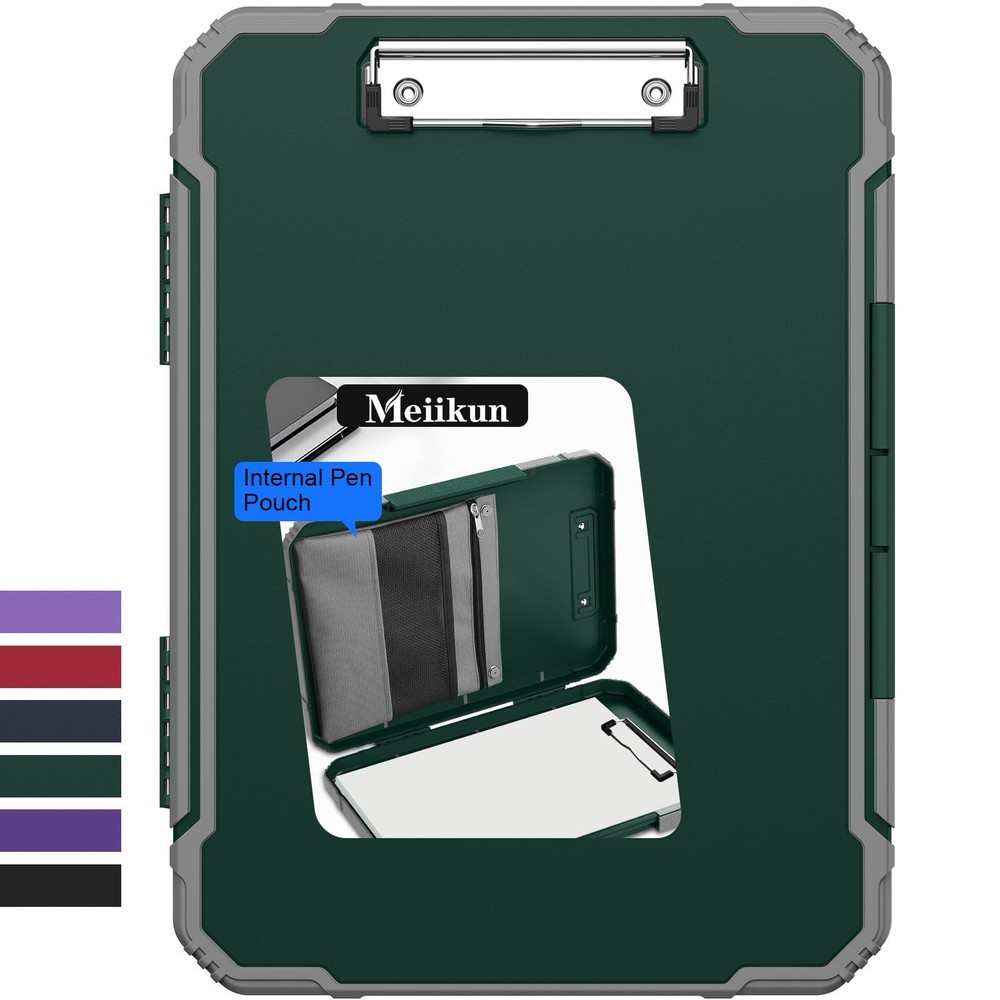 Clipboard with Storage, Rugged Shockproof Protective, Internal Pen Pouch & Me...