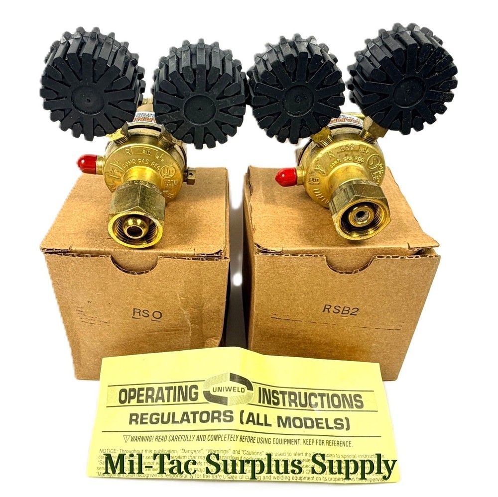 UNIWELD REGULATOR SET RSO OXYGEN AND RSB2 ACETYLENE GAUGES