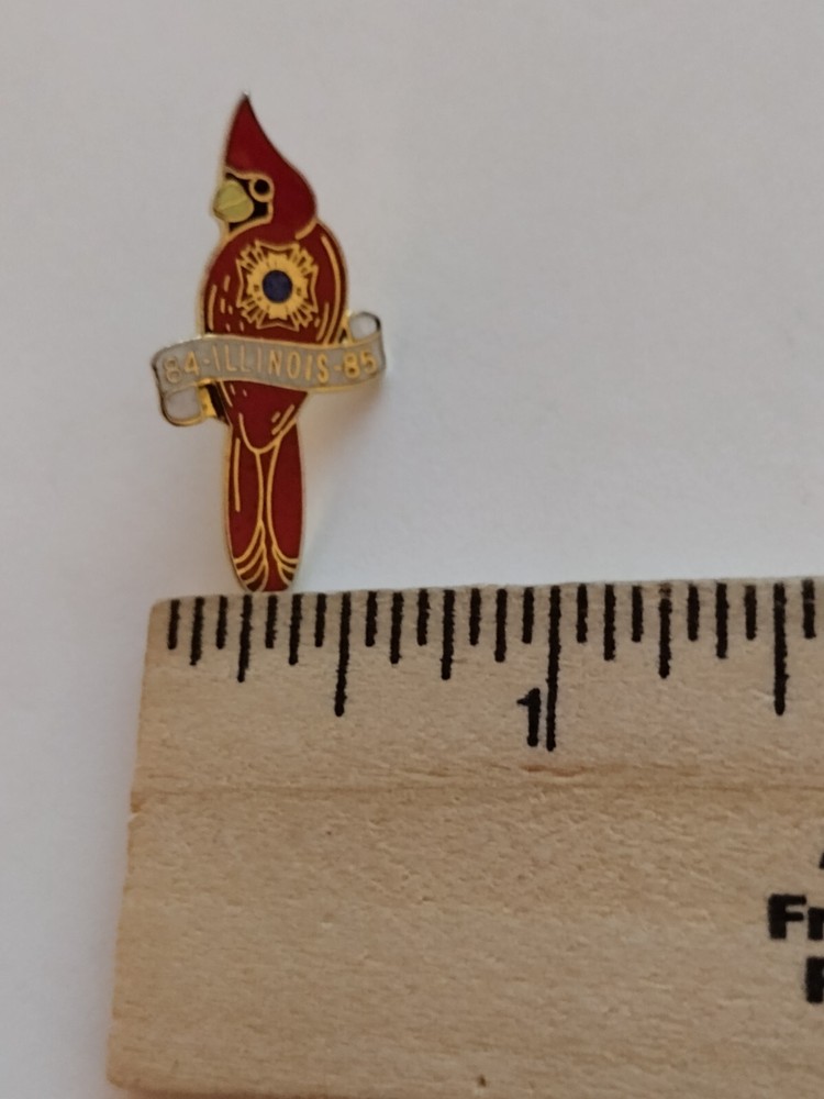 84 ILLINOIS 85 Red Cardinal Bird Tack Pin