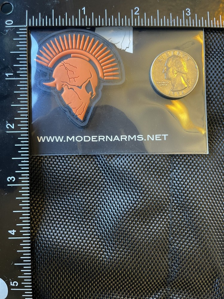 Spartan Mini-Orange Tactical Morale Patch, Modern Arms, PVC
