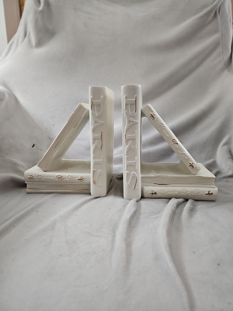White Paris Bookends