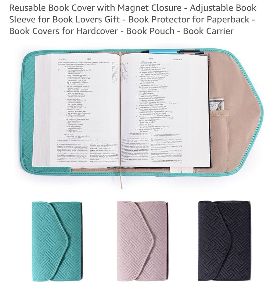Reusable Book Cover with Magnet Closure