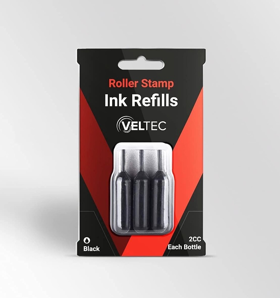 Roller Stamp Refill Ink – 3 Pack 2cc Each | Genuine Replacement Ink for Ident...