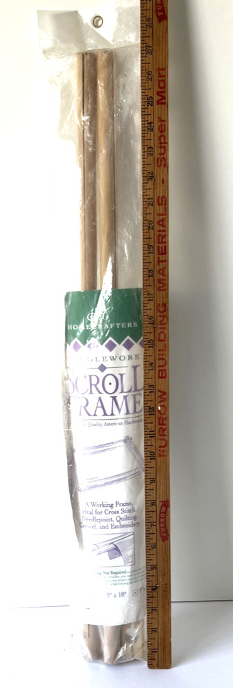 Homecrafters Needlework Scroll Frame Needlepoint Cross Stitch Lap 9" x 24" New O