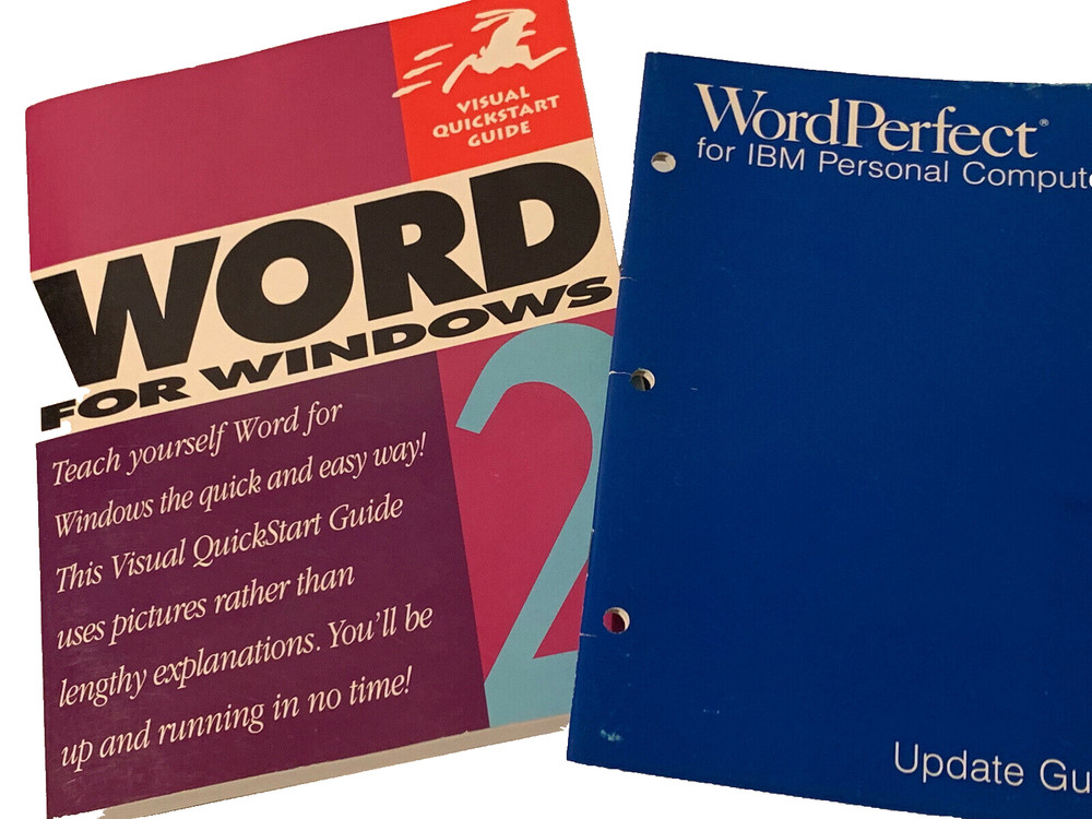 WORD FOR WINDOWS 2 WORDPERFECT UPDATE GUIDE 2 BOOKS
