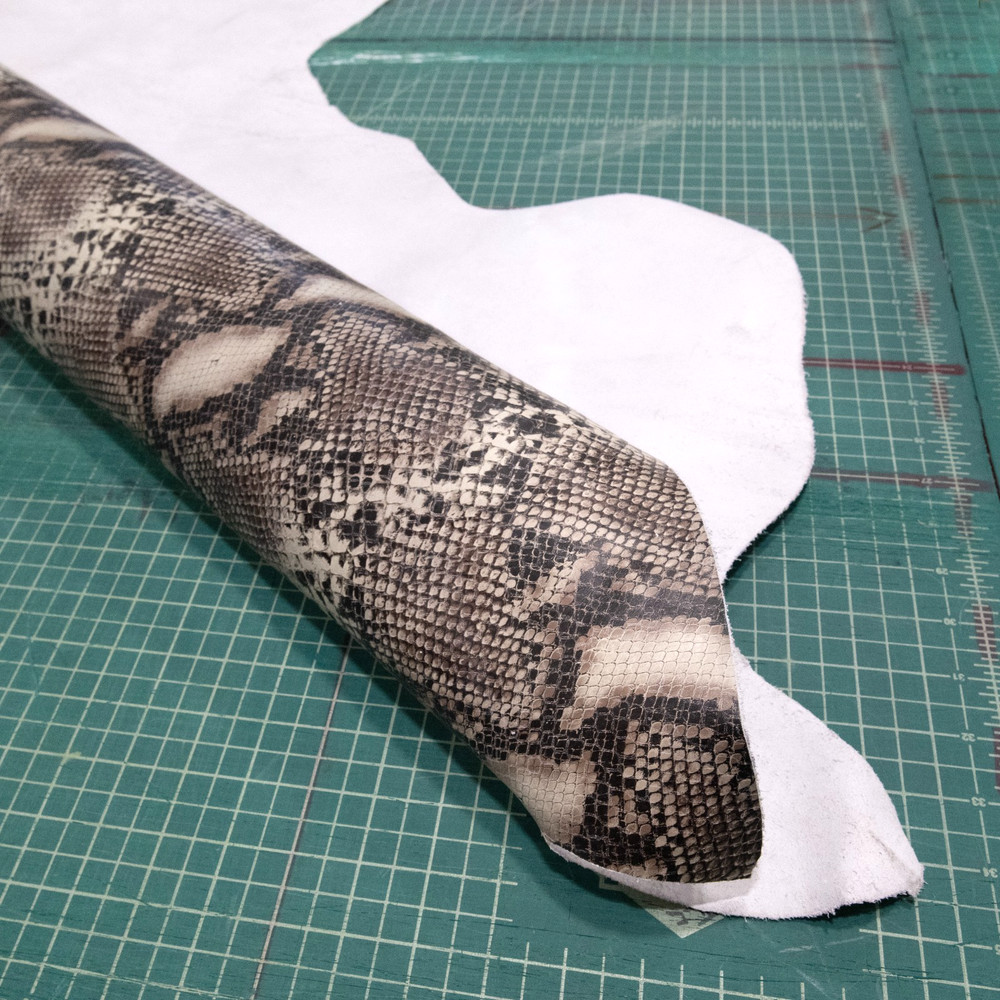 Cowhide Leather w Python Snakeskin Print 2-3 oz 15-17 Sqft Premium Leather Craft