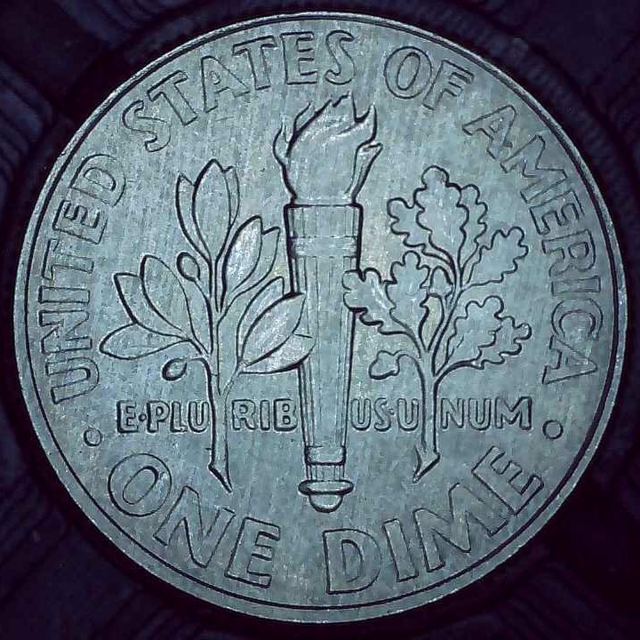 2020 D Dime error toned