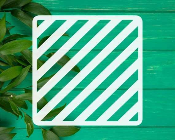 Reusable Mylar Diagonal Stripes Pattern Cookie Stencil - Candy Stripes Stencil