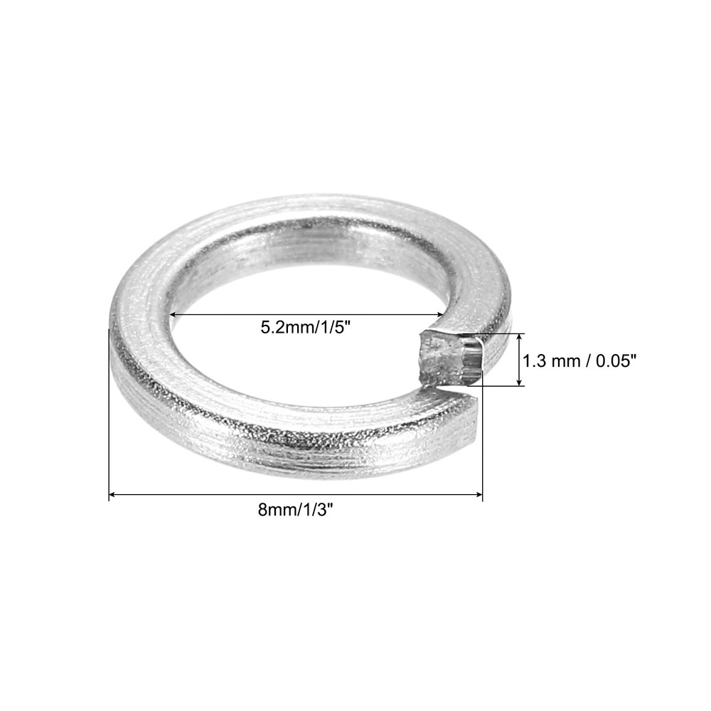 100 Pcs Spring Lock Washer M5 304 Stainless Steel Split Lock Washers