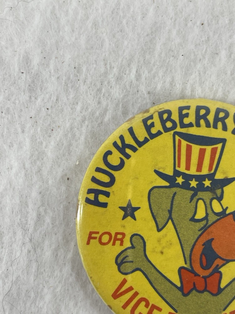 Vintage Huckleberry Hound For Vice President Pin Back