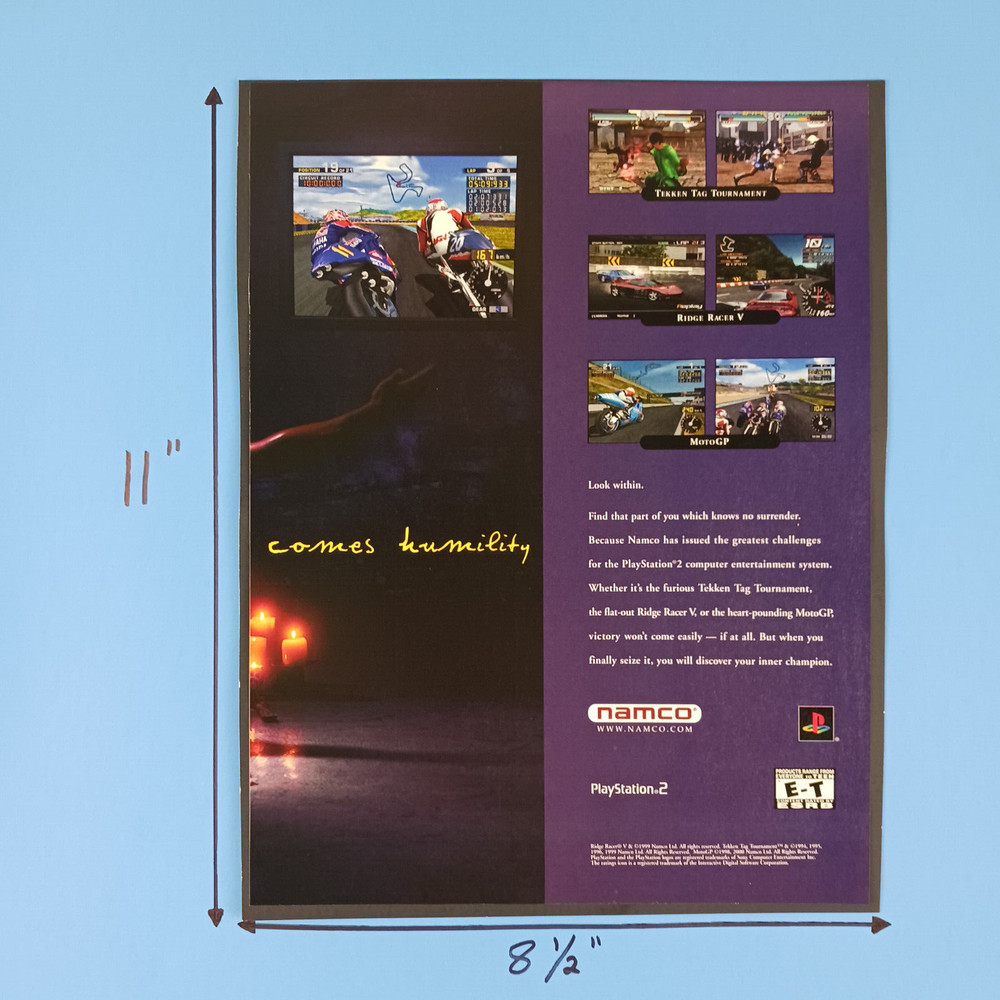 2000 Namco PS2 Playstation 2 Game Print Advertisement