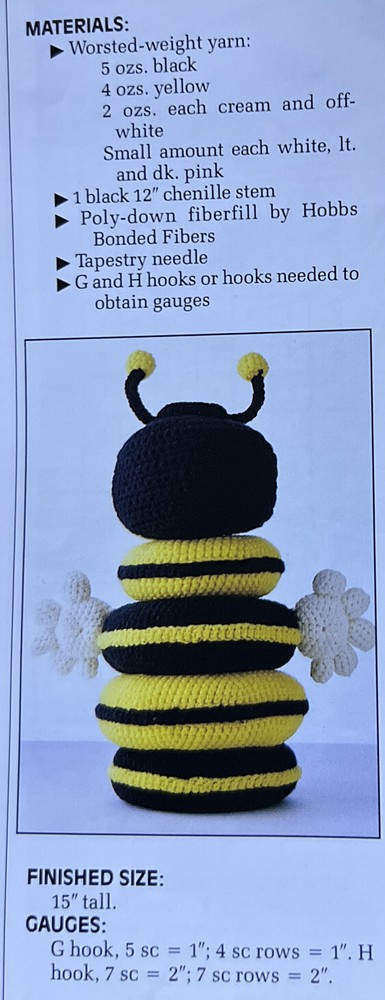 ~Crochet Pattern - Bumble Bee - Pattern Only~