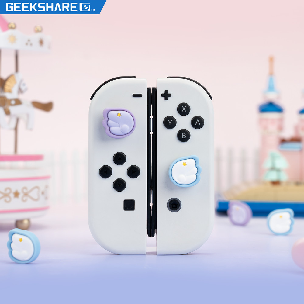 GeekShare Thumb Grip Caps for Nintendo Switch/Switch OLED/NS Lite 4PCS Wing Soft