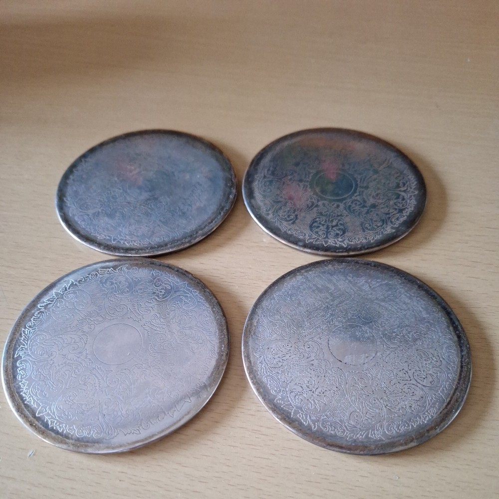 Five Vintage Silver Plated Coasters