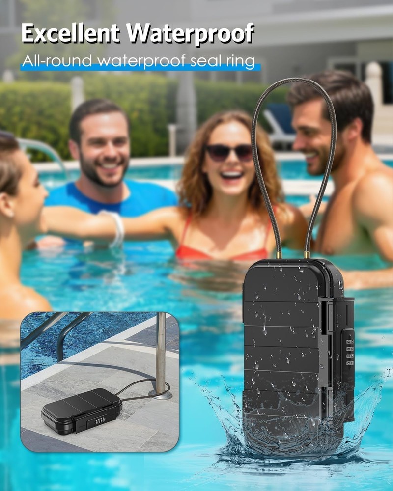 AMIR Portable Safe Box, Combination Security Case LockBox with Code, Black