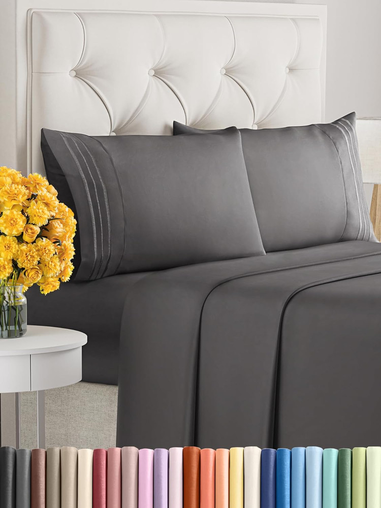 King Size 4 Piece Sheet Set - Comfy Breathable & Cooling Sheets - Hotel Luxury B
