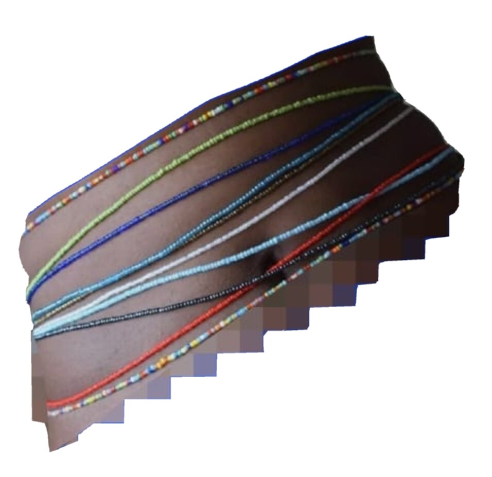 Multi-colored stretchy elastic waist beads, one size, 8pcs