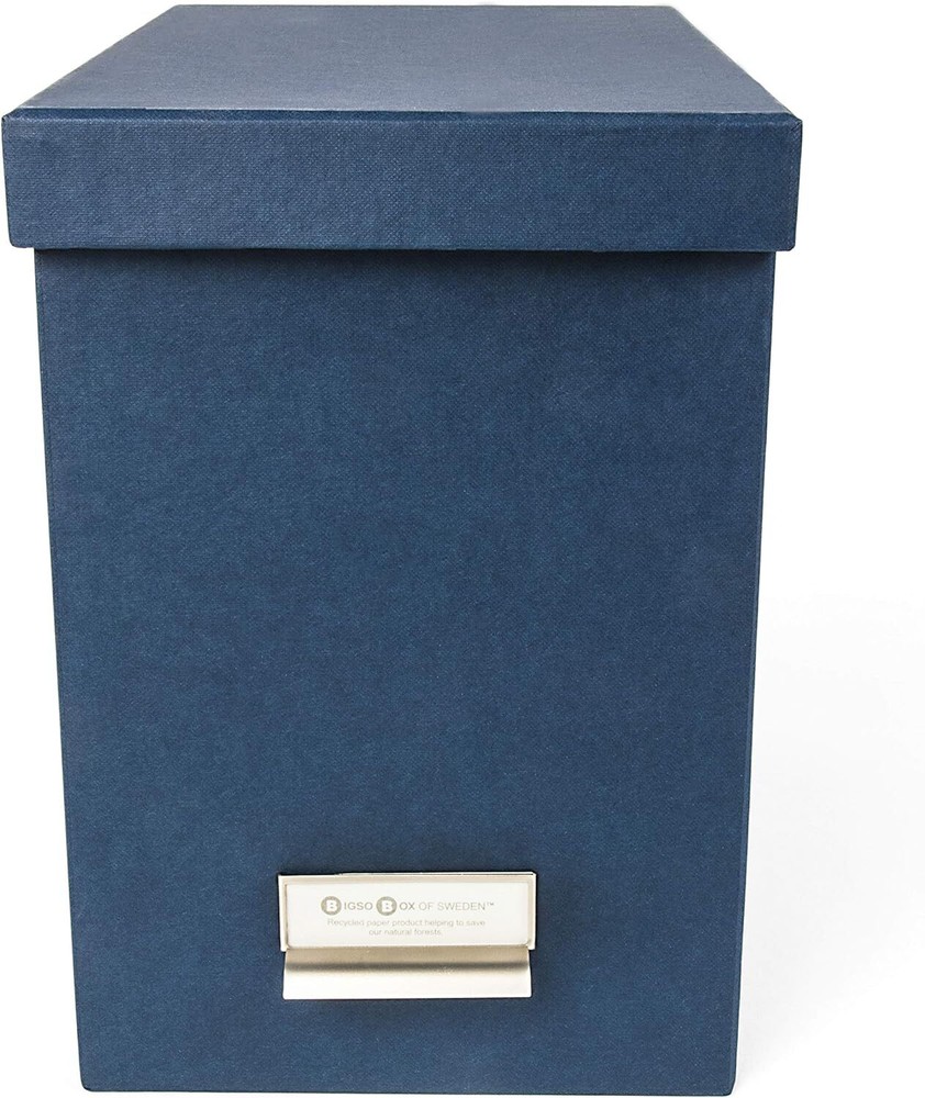 Bigso John Fiberboard Label Frame Desktop File Storage Box | Grey