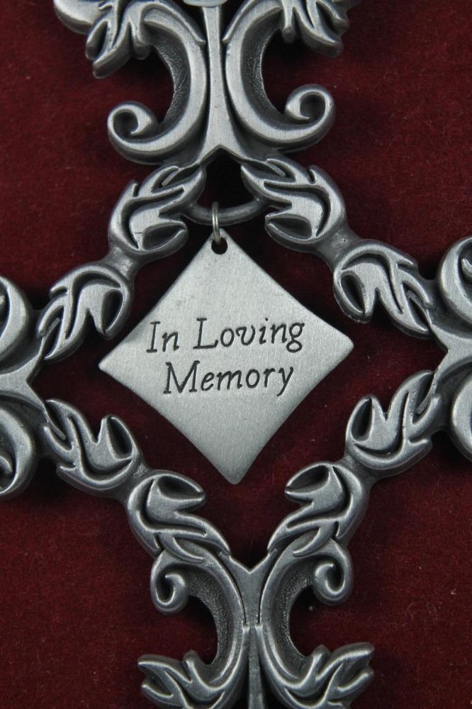 Memory Cross- 'In Loving Memory' Filigree New In Box