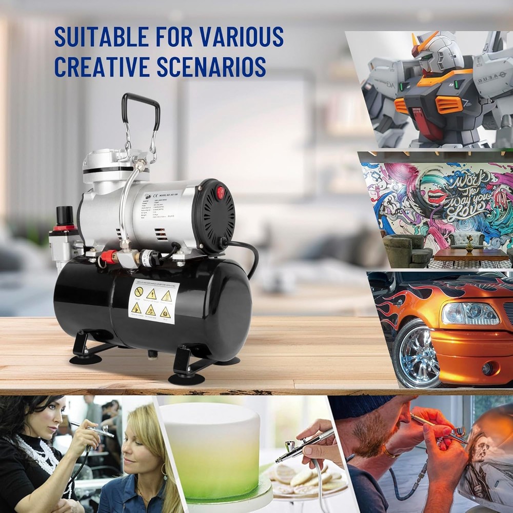 Airbrush Compressor,High-performance Single-Piston Oil-free Mini Compressor