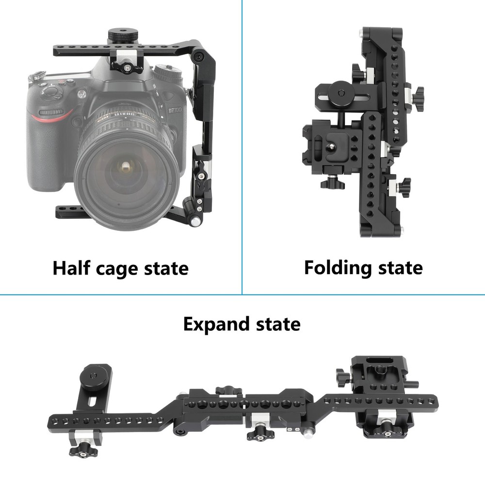 CAMVATE Universal Quick Release Foldable Half Cage Kit with Arca-Type Baseplate