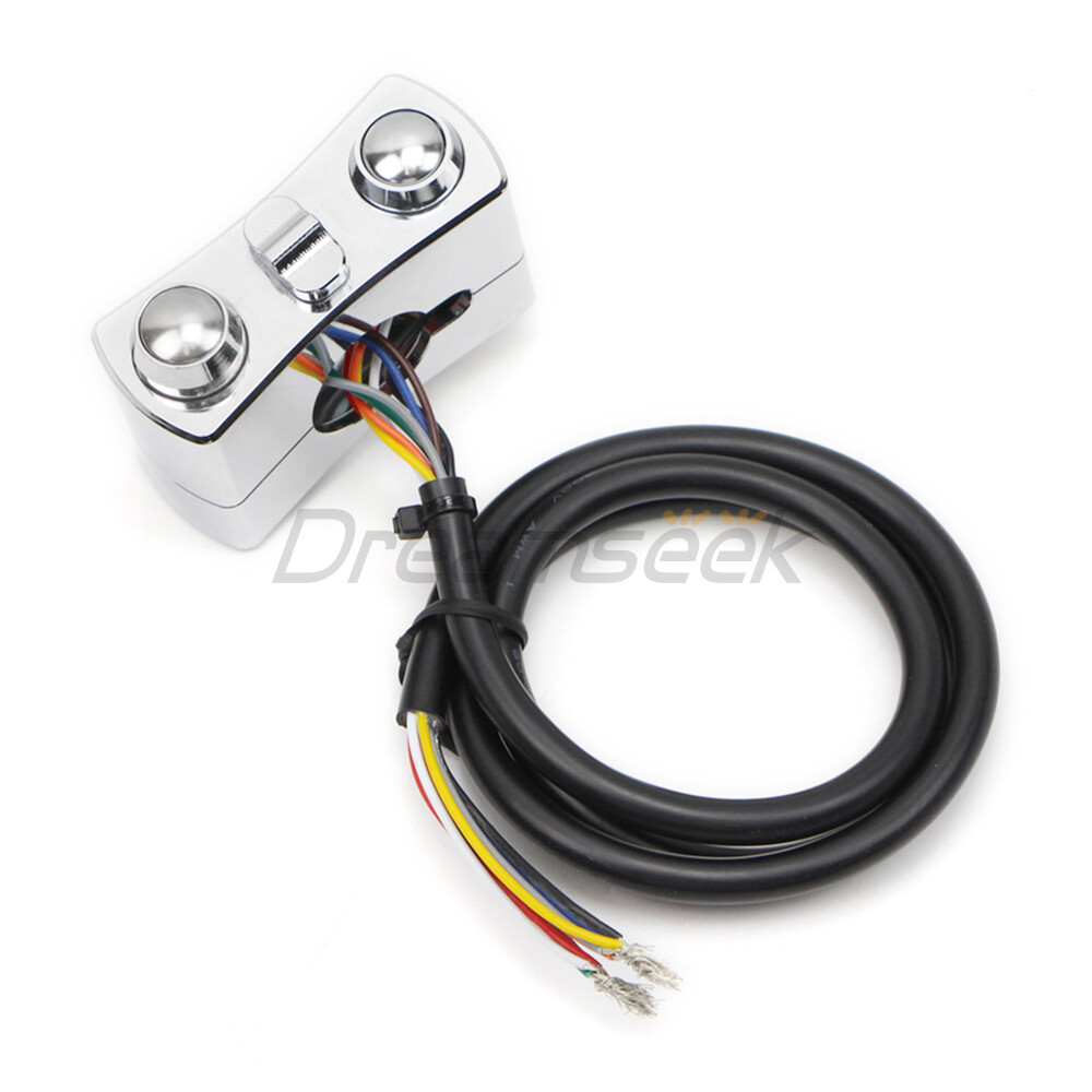 1'' Handlebar Control Switch Button Horn Turn Signal Universal for Harley Chrome