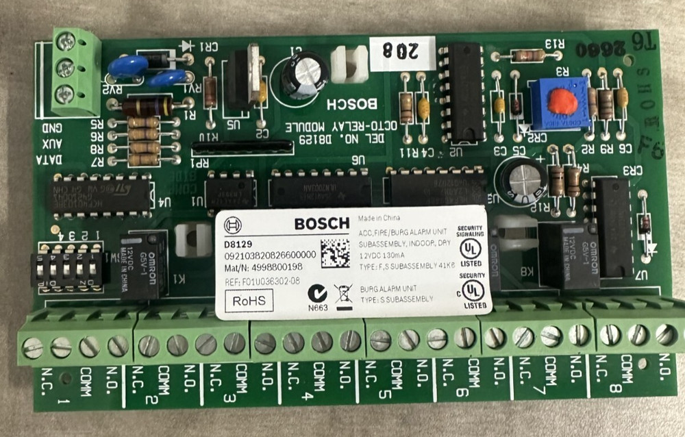New Bosch D8129 Octo Relay Control Output Module
