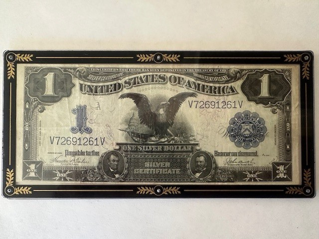 1899 $1 black eagle silver certificate Teehee Burke