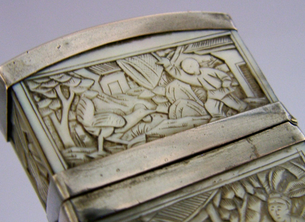 RARE ANTIQUE CHINESE SOLID SILVER CASE BOX c1800 ANTIQUE GEORGIAN