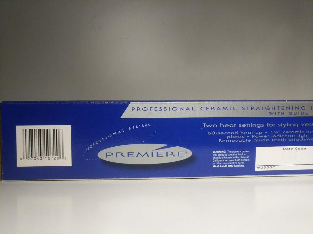 Premier Professional ceramic straighting iron. With removable guide teeth Curle