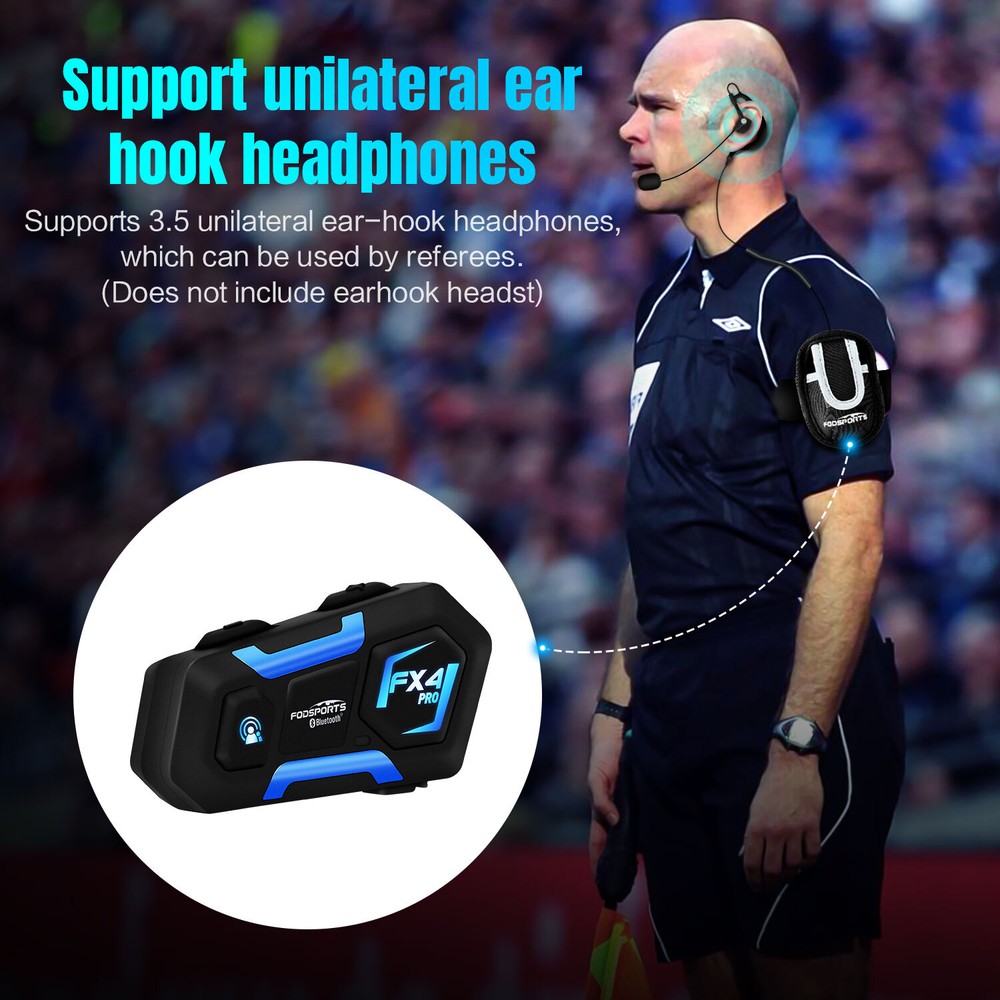 4X FX4 1KM Motorcycle Helmet Interphone 4Way Bluetooth Intercom Headset Wireless