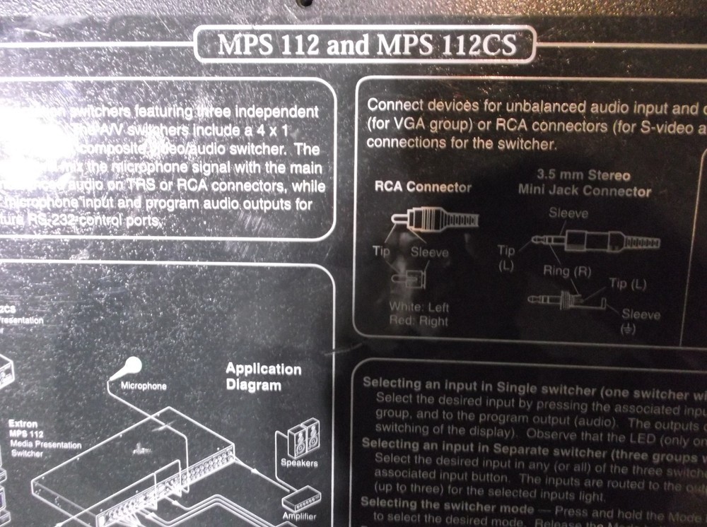 EXTRON MPS112CS SWITCHER
